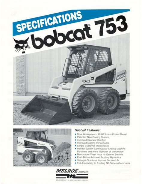 bobcat 753 skid steer loader specs|bobcat 753 specs pdf.